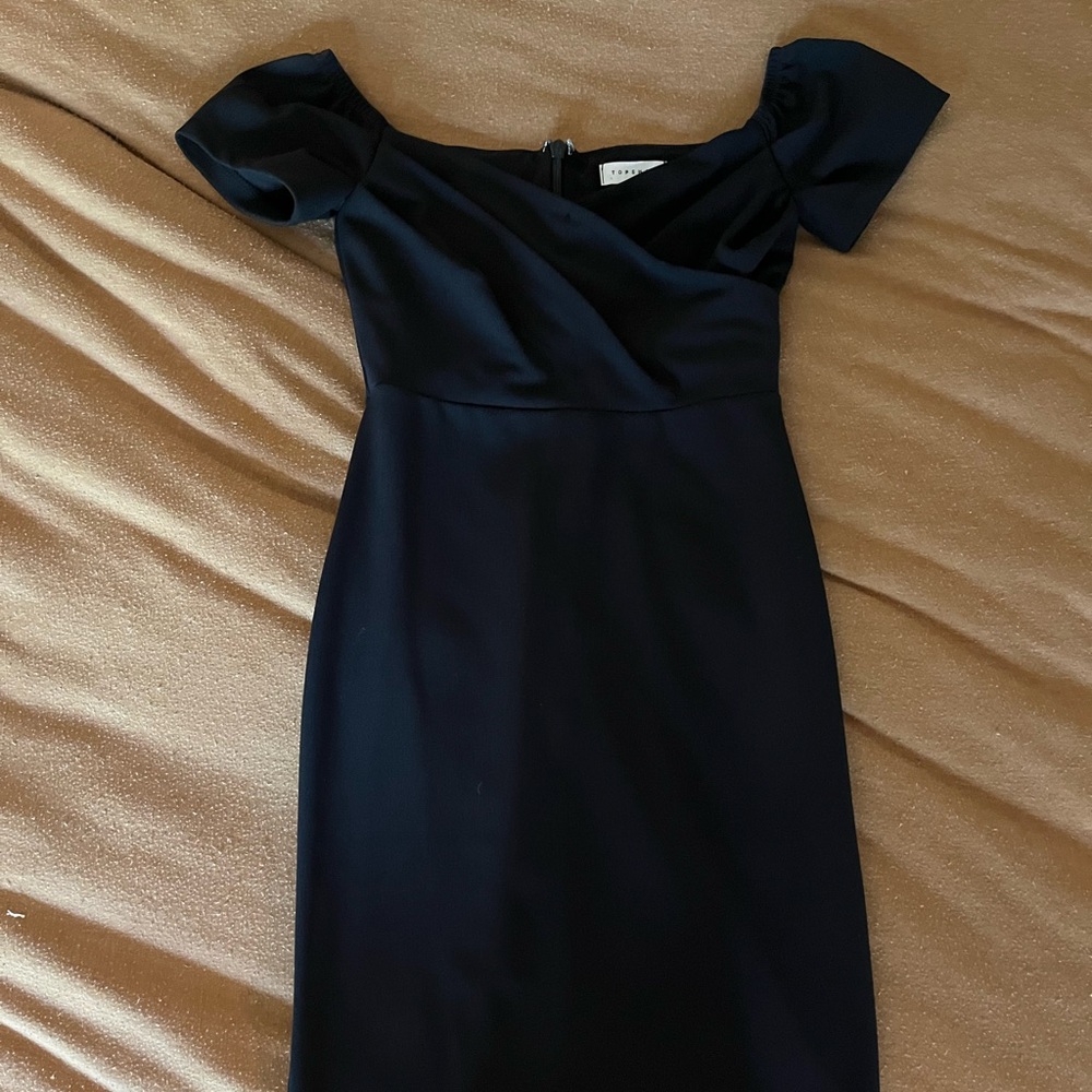 Topshop Black Off-Shoulder Mini Dress